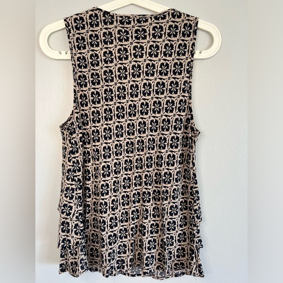 Fenn Wright Manson Printed sleeveless layered top size L Abstract Beachy - Picture 2 of 6